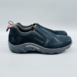 Merrell Shoes Boys 2 Black Suede Jungle Moc Slip On Athletic Outdoor Sneaker